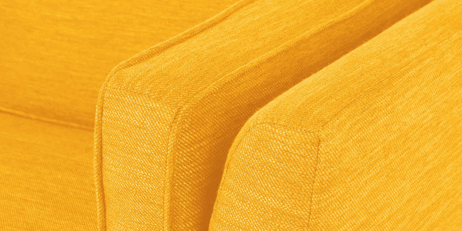 Nigar Fabric 2 Seater Sofa in Bold Yellow Colour