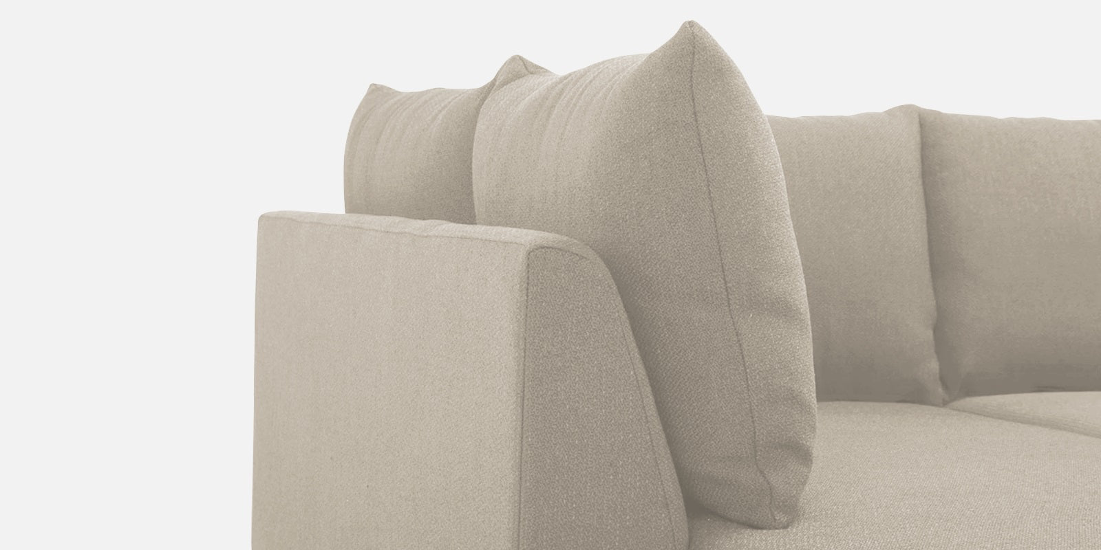 Ira Fabric RHS 6 Seater Convertible Sofa Cum Bed In Ivory Cream Colour - Febonic Living