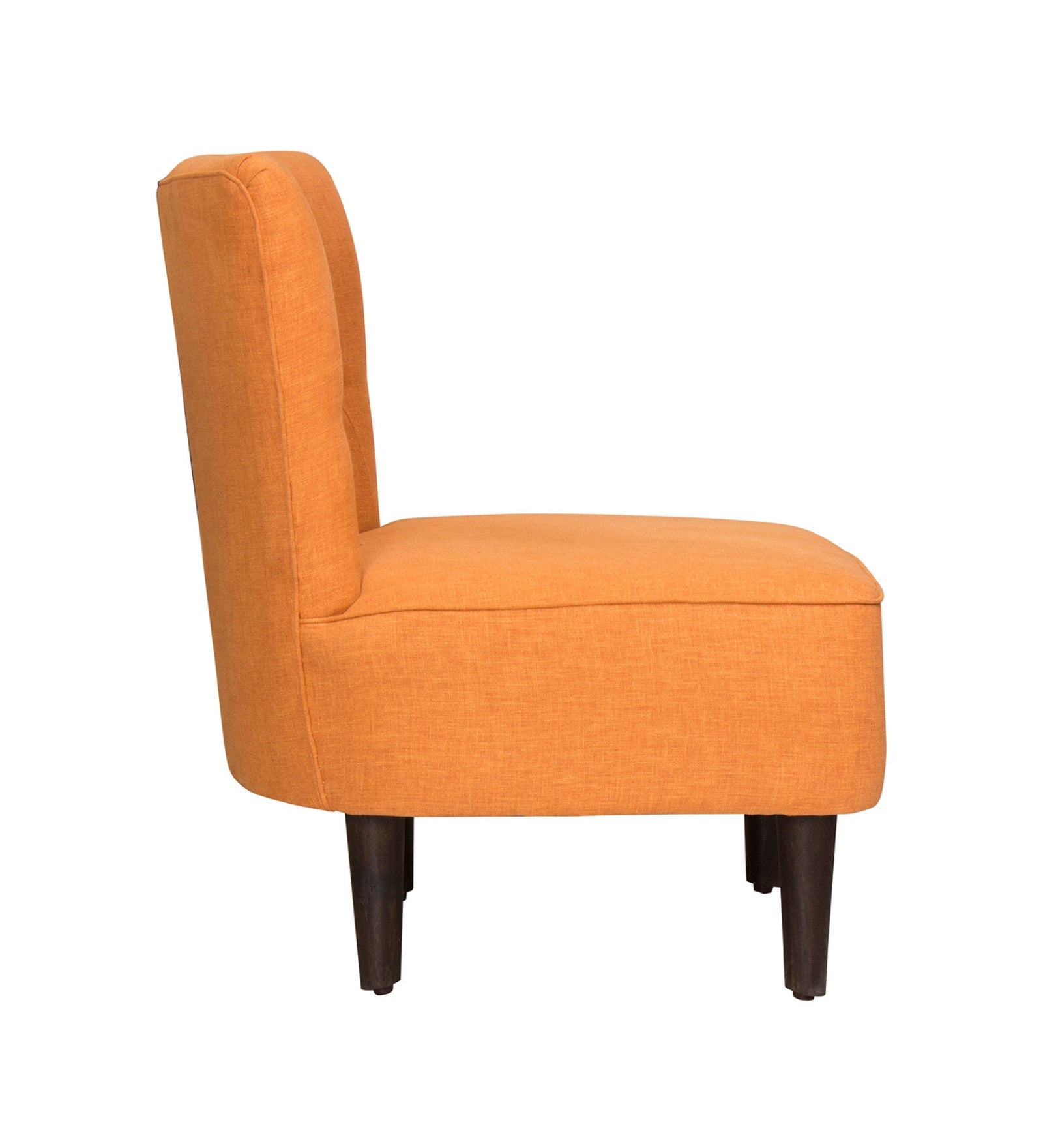 Lola Fabric Slipper Chair in Vivid Orange Colour - Febonic Living