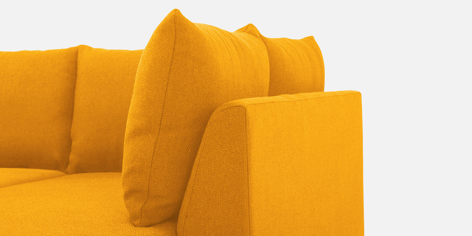 Ira Fabric LHS 6 Seater Convertible Sofa Cum Bed In Bold Yellow Colour - Febonic Living
