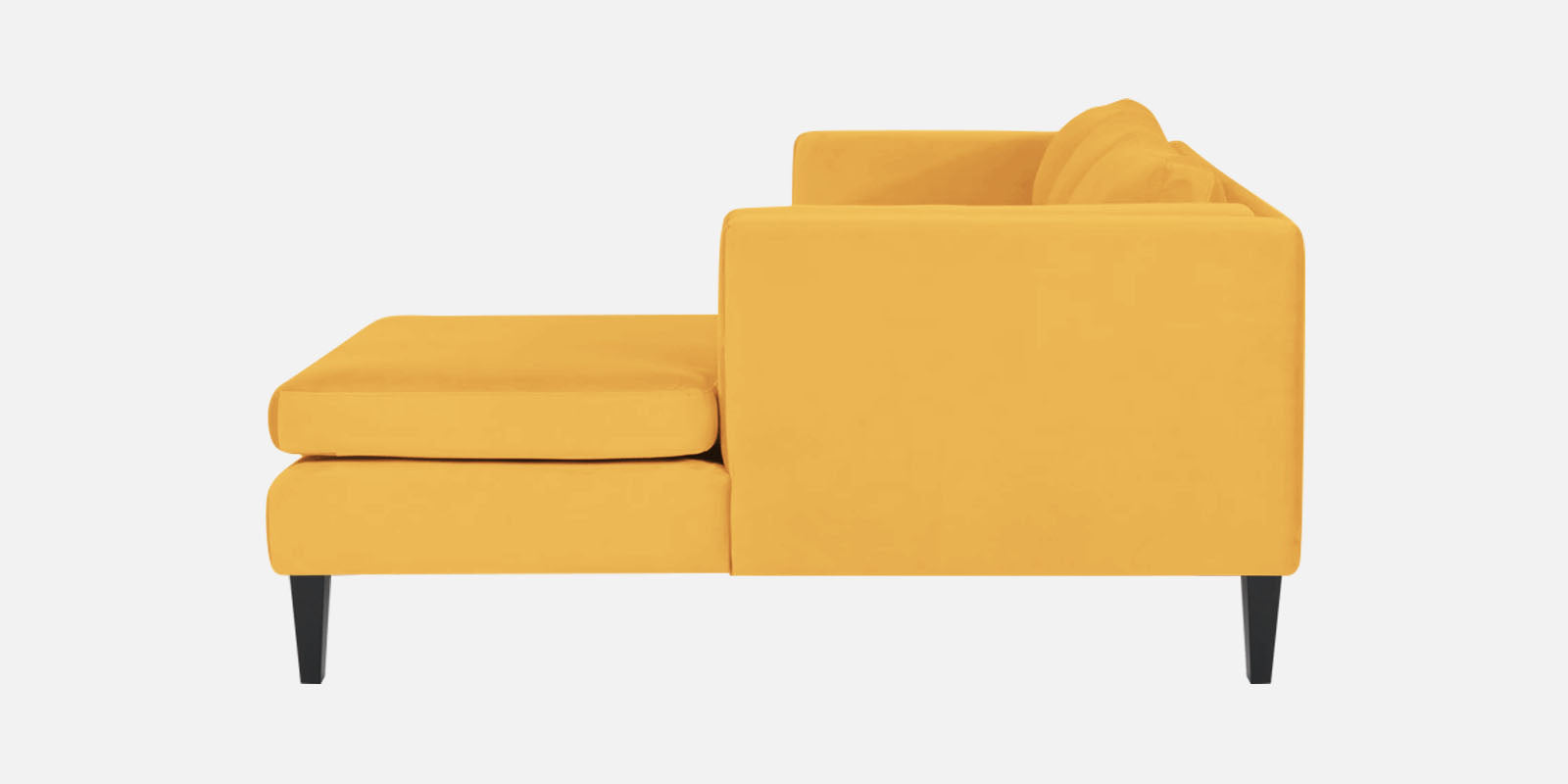 Jasper Velvet LHS Sectional Sofa (3+Lounger) In Turmeric yellow Colour - Febonic Living