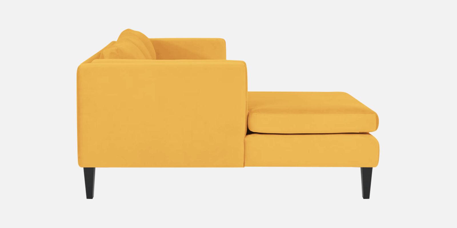 Jasper Velvet Rhs Sectional Sofa 3 Lounger In Turmeric Yellow Colour - Febonic Living
