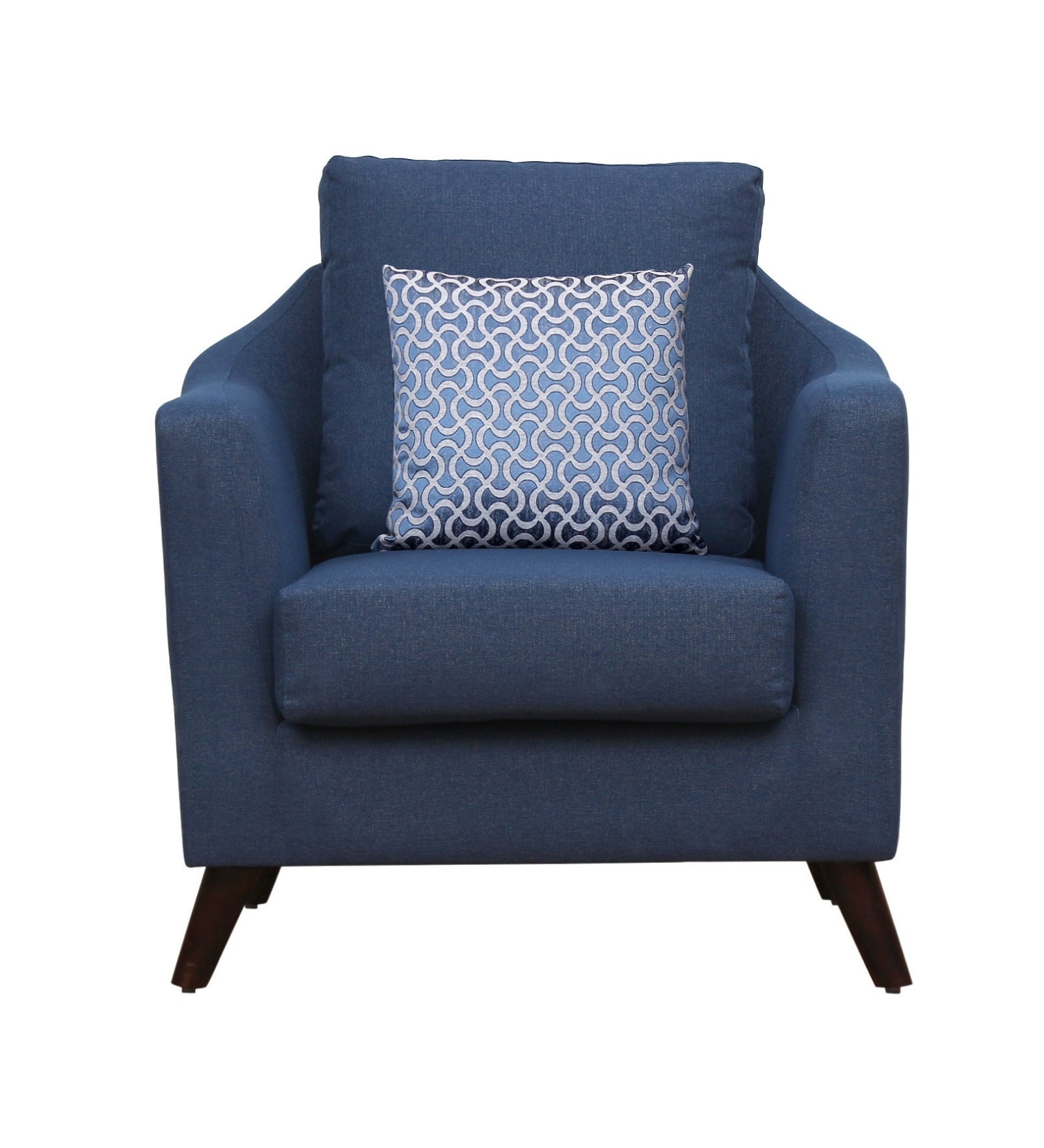 Cindy Fabric Arm Chair In Royal Blue Colour - Febonic Living