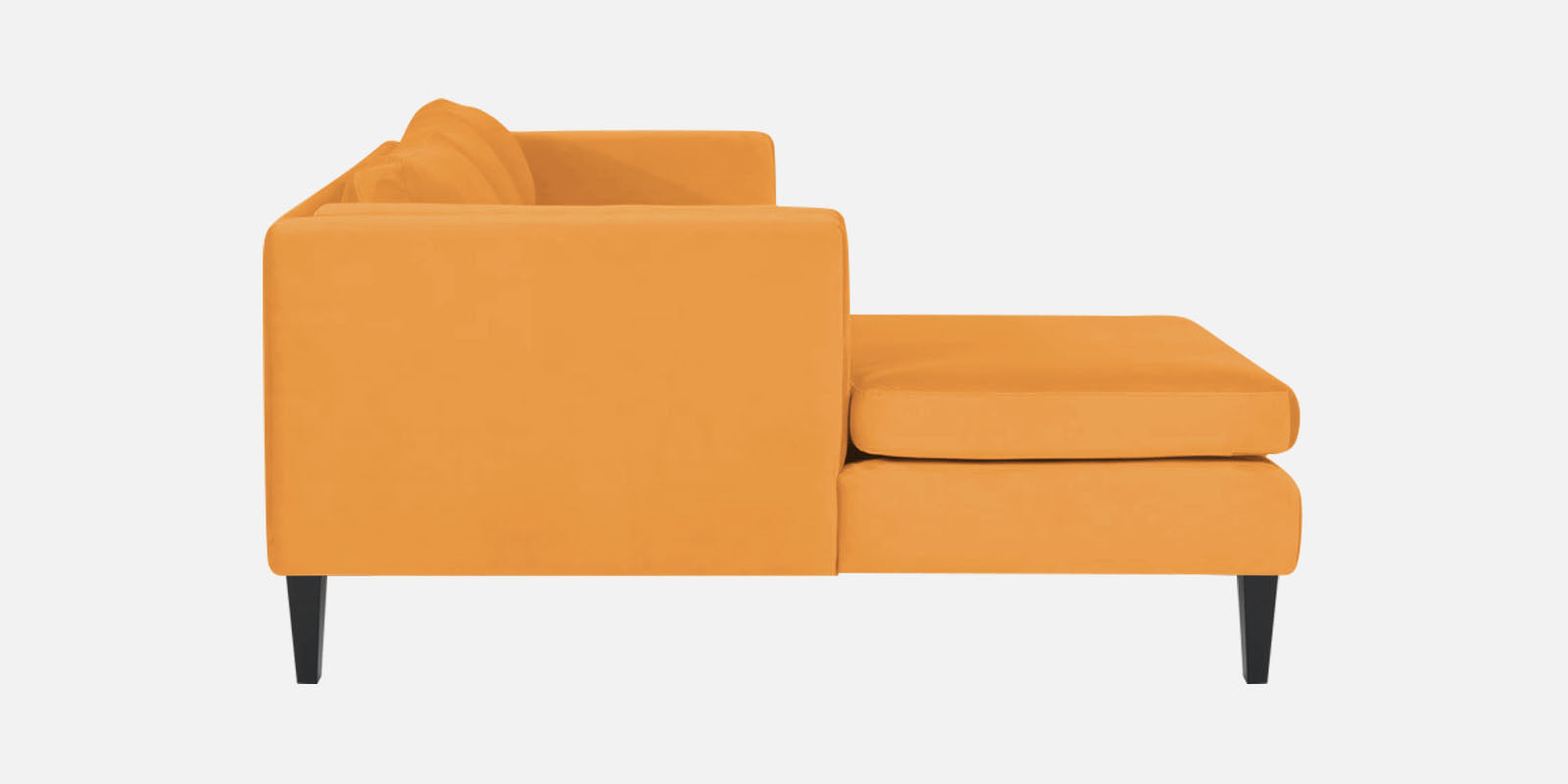 Jasper Velvet RHS Sectional Sofa (3+Lounger) In Tangerine orange Colour - Febonic Living