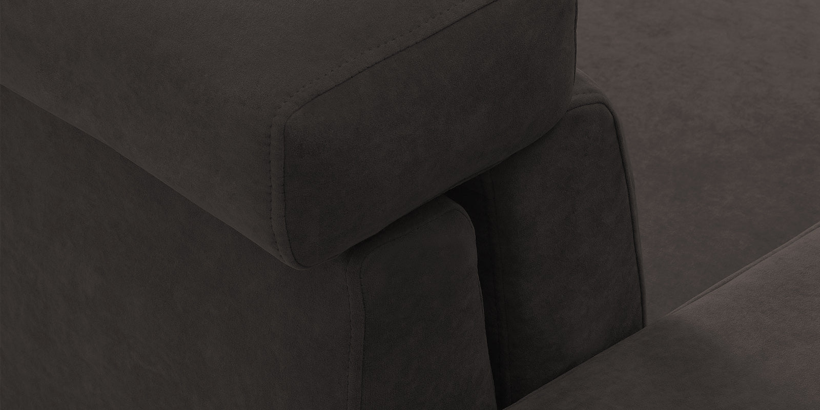 Hiro Fabric 3 Seater Sofa In Coal Brown Colour - Febonic Living