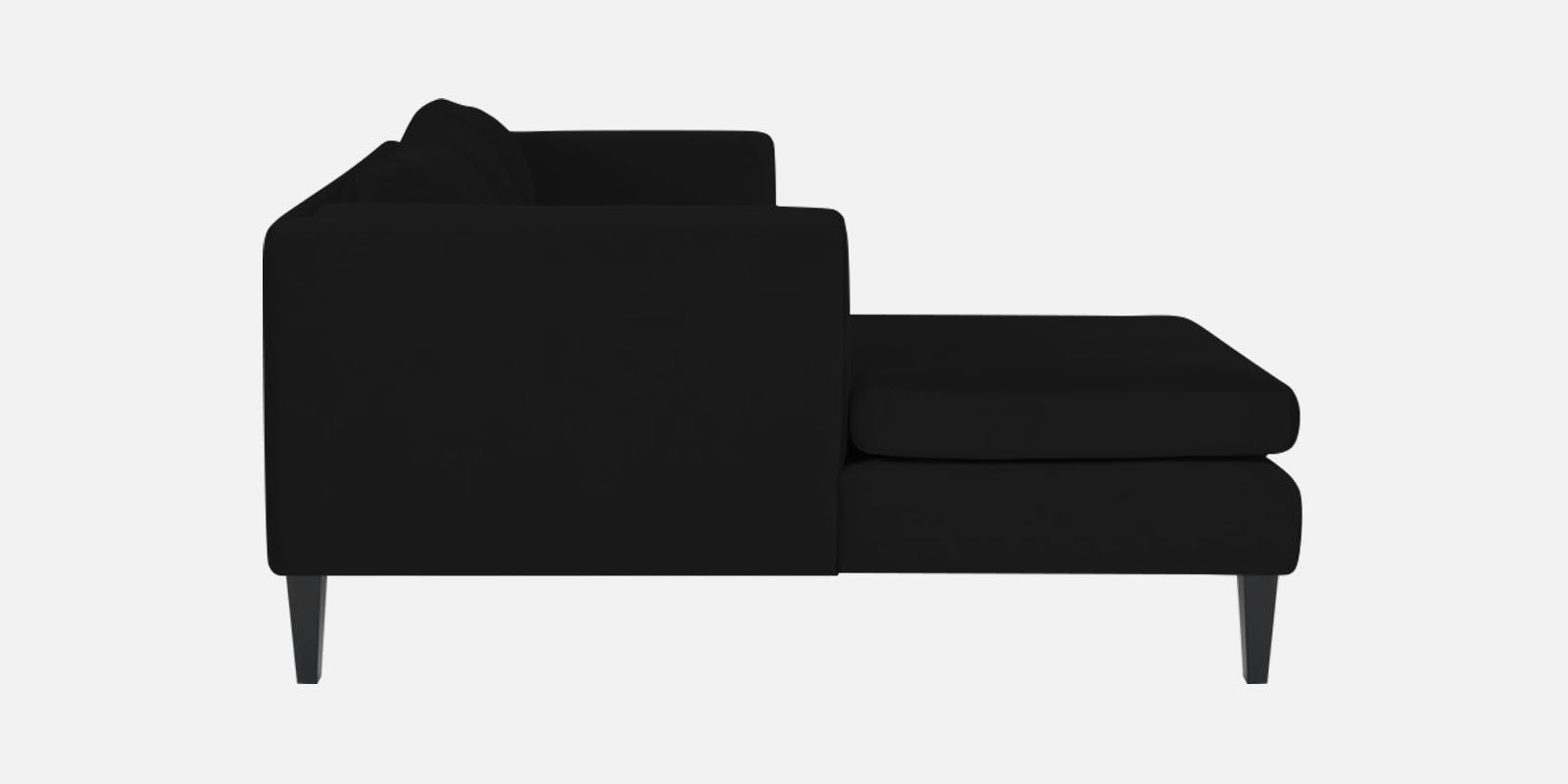 Jasper Velvet Rhs Sectional Sofa 3 Lounger In Adam Black Colour - Febonic Living