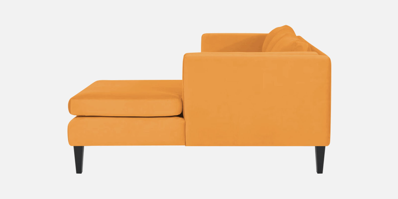 Jasper Velvet LHS Sectional Sofa (3+Lounger) In Tangerine orange Colour - Febonic Living