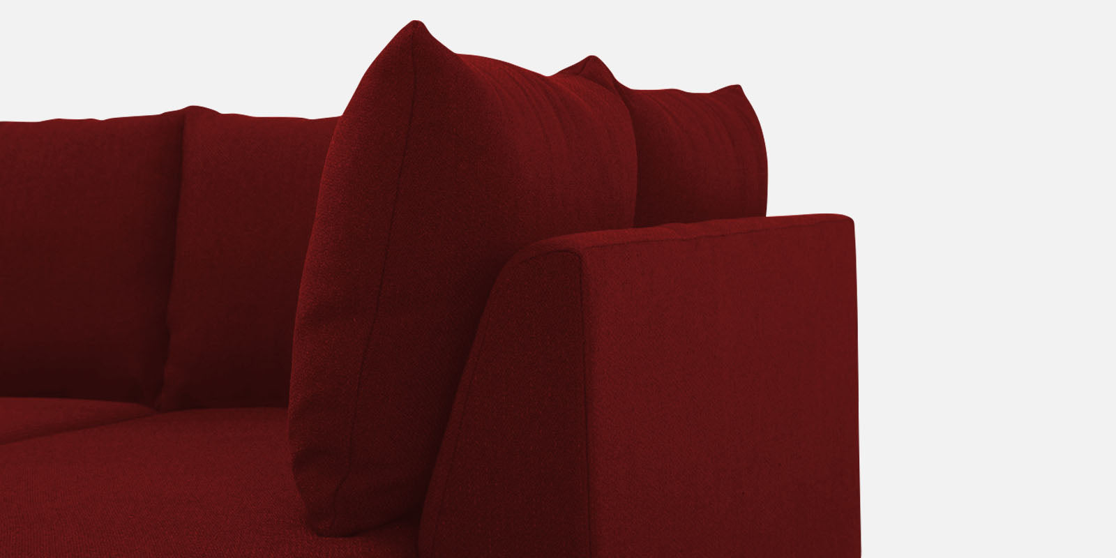 Ira Fabric LHS 6 Seater Convertible Sofa Cum Bed In Blood Maroon Colour - Febonic Living