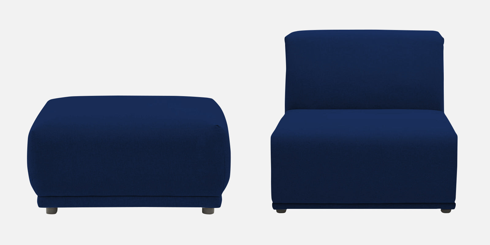 Adam Fabric RHS Sectional Sofa (3+Ottoman Lounger) In Royal Blue Colour - Febonic Living