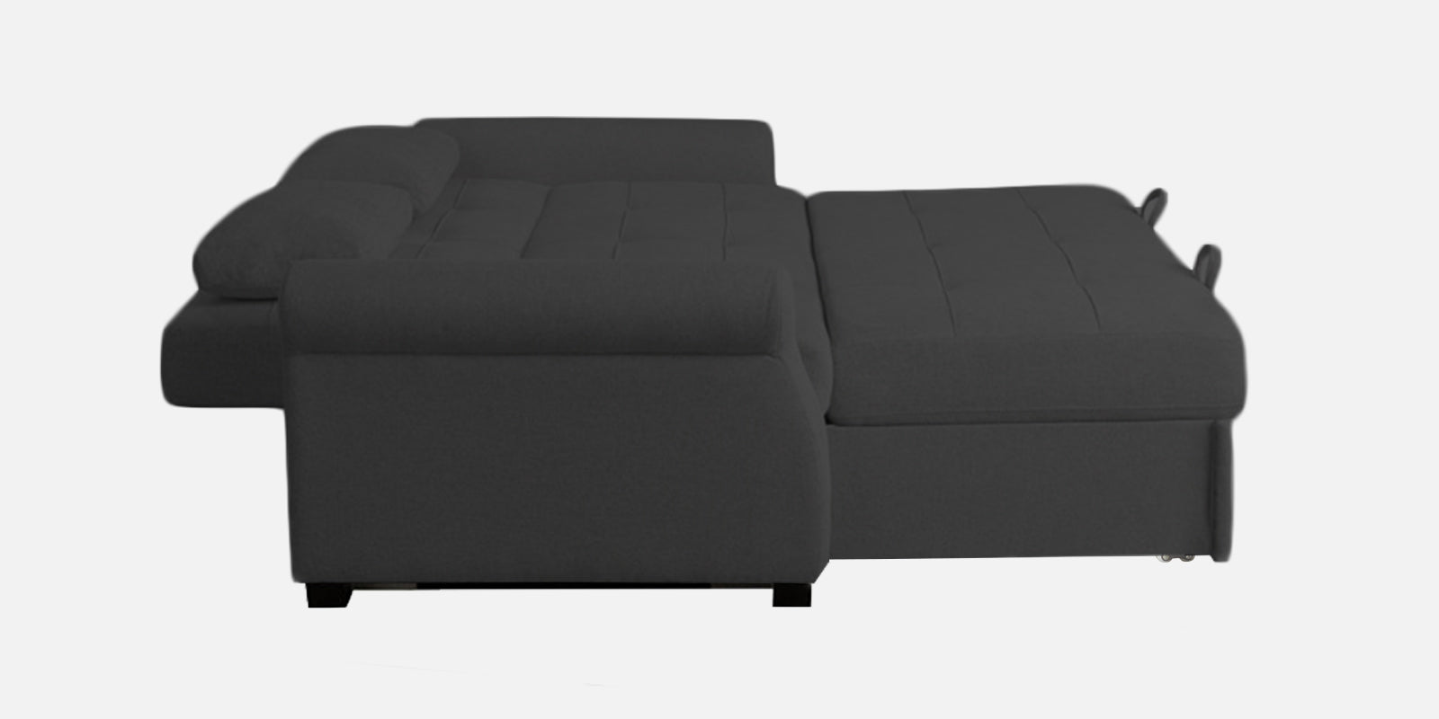 Fornia Fabric 3 Seater Pull Out Sofa Cum Bed In Charcoal Grey Colour - Febonic Living