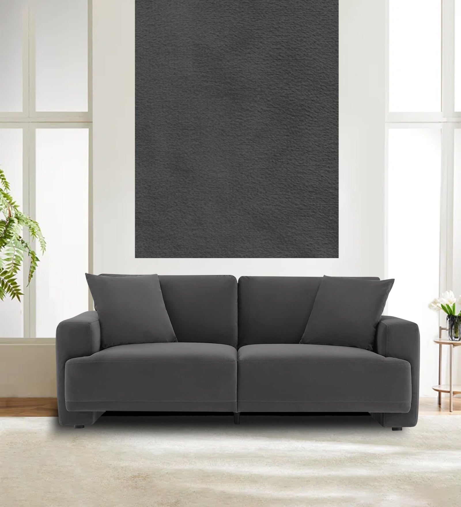 Velvet Mido Fabric Davy Grey 170 Code - Febonic Living