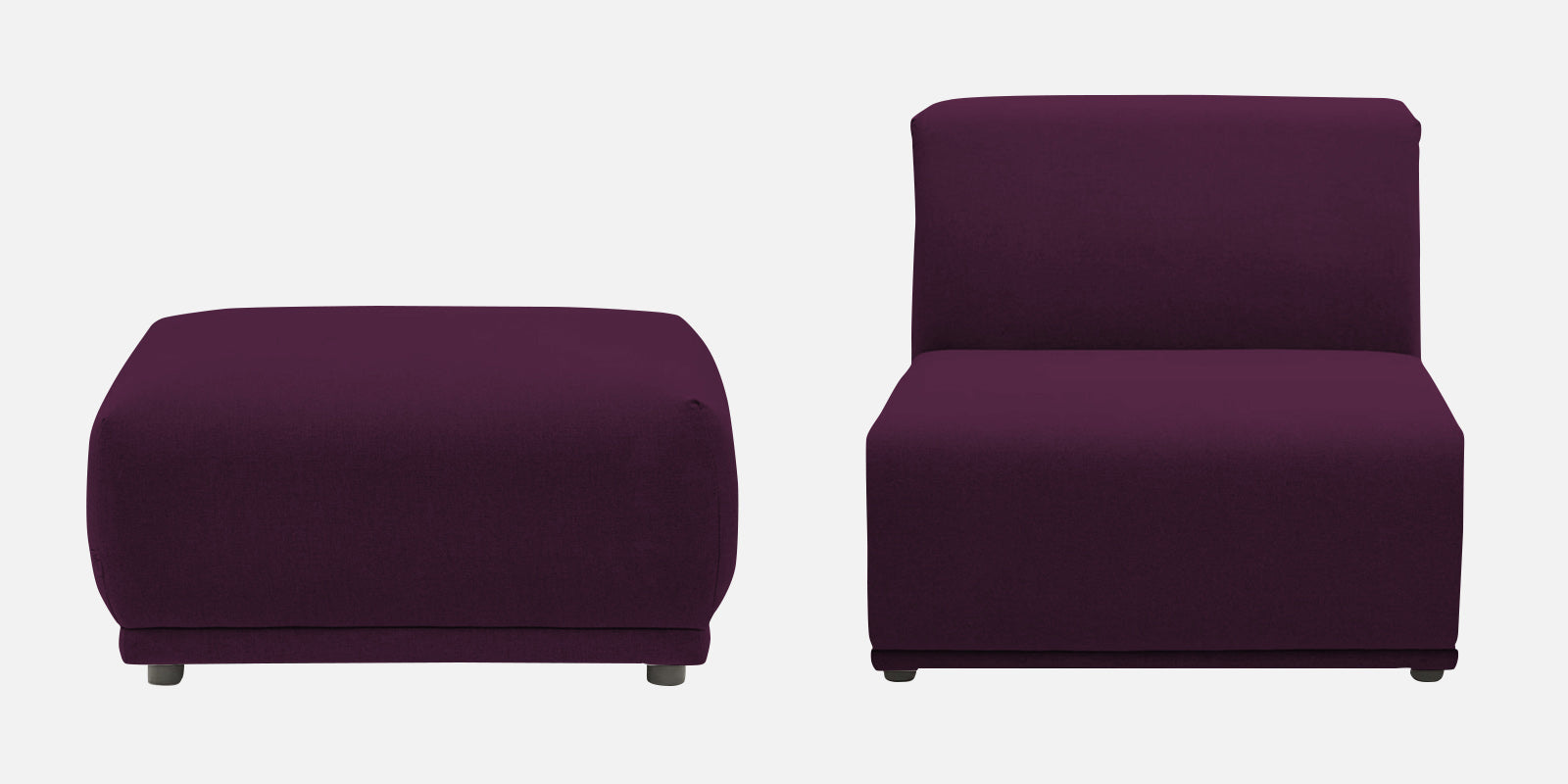 Adam Fabric RHS Sectional Sofa (3+Ottoman Lounger) In Greek Purple Colour - Febonic Living