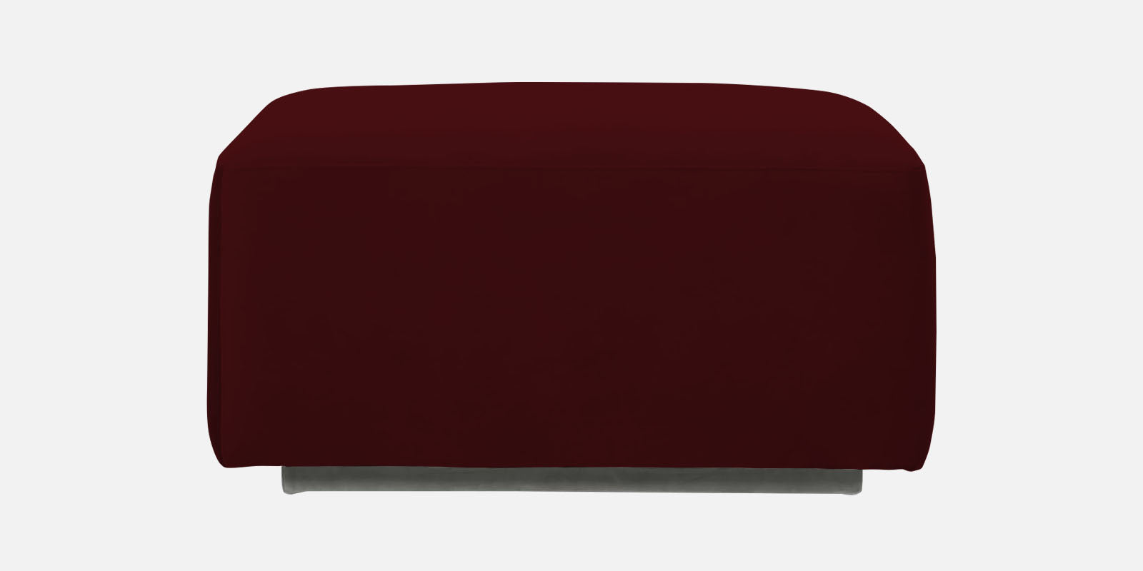Bufa Velvet LHS Sectional Sofa In Dark Maroon Colour With Ottoman - Febonic Living