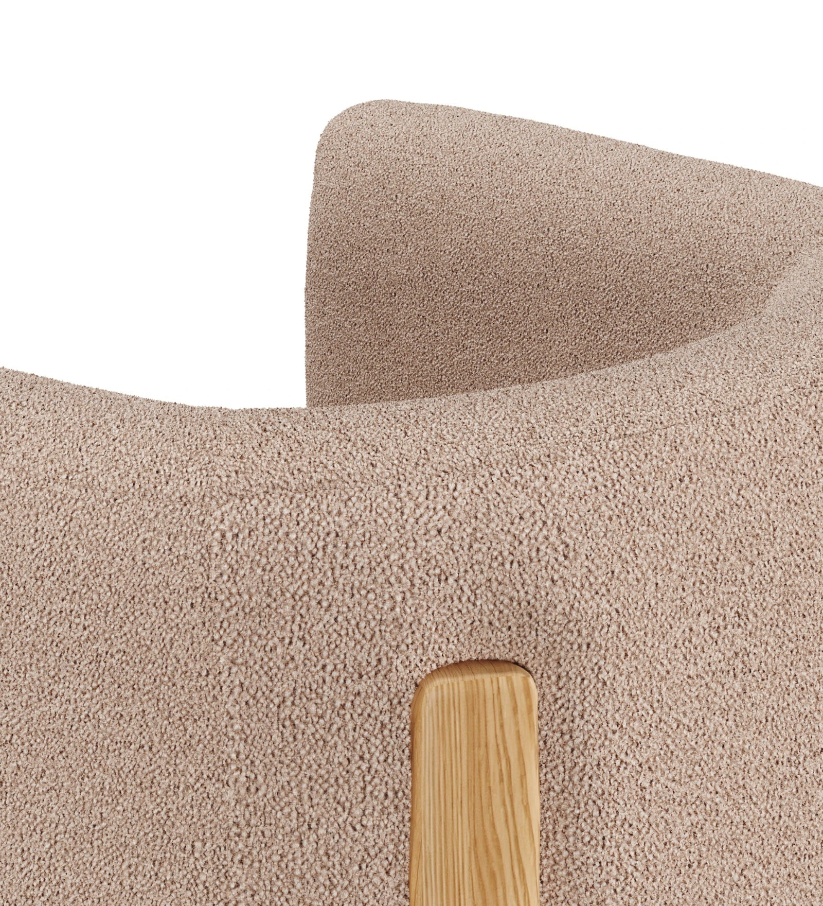 Simba Boucle Fabric Swivel Chair in Mushroom Beige Colour