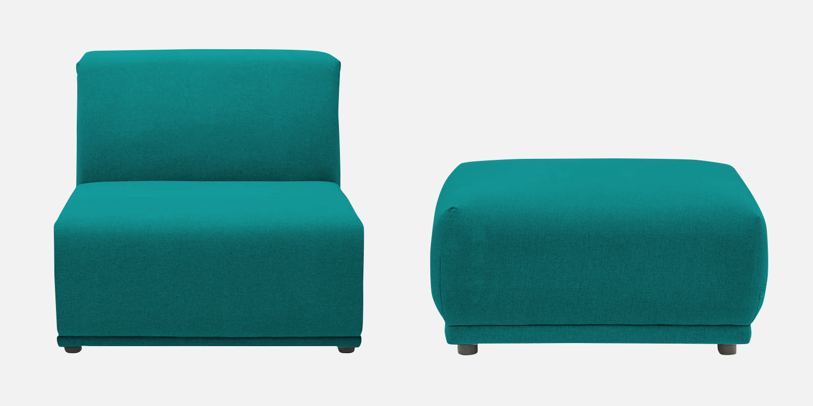 Adam Fabric LHS Sectional Sofa (3+Ottoman Lounger) In Sea green Colour - Febonic Living