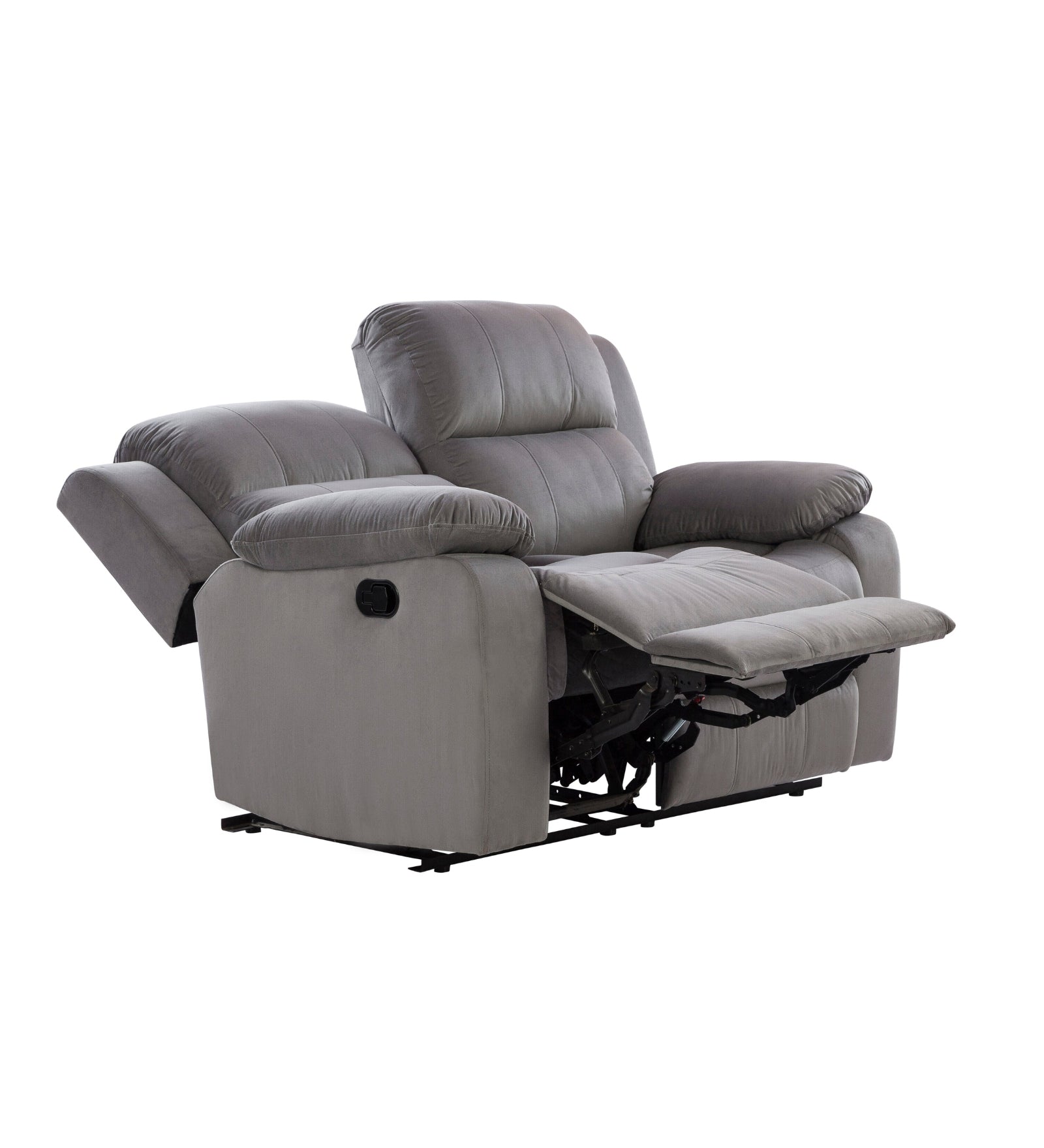 Newton Velvet 2 Seater Motorized Recliner In Concrete Grey Colour - Febonic Living