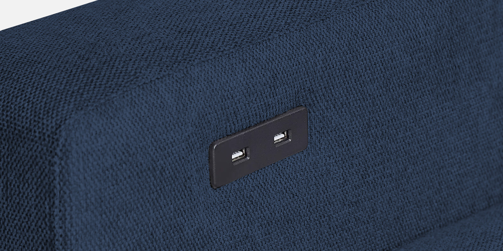 Roman Fabric 3 Seater Foldable Sofa Cum Bed In Denim Blue Colour With USB Portable Type - Febonic Living