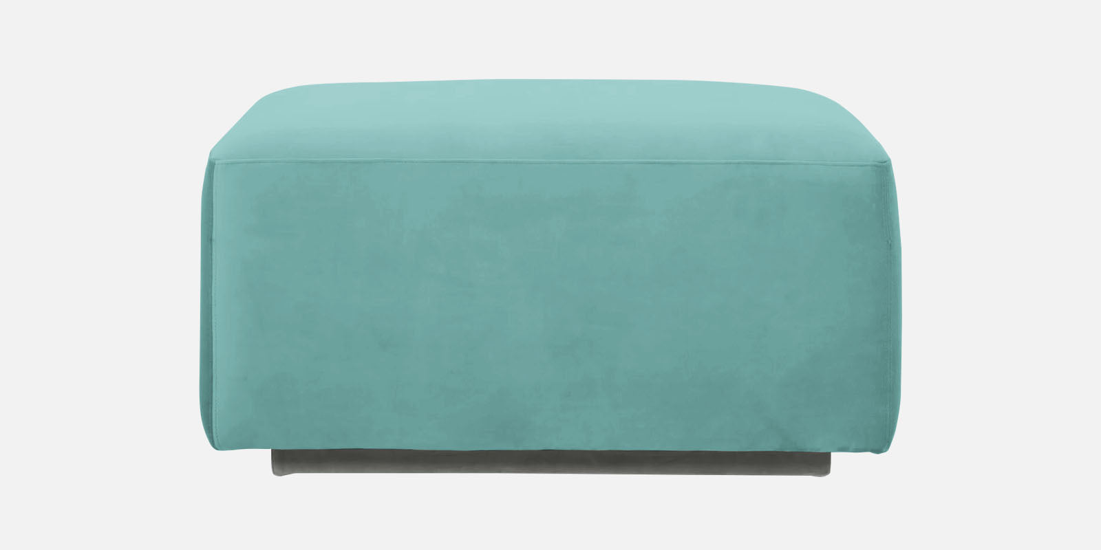Bufa Velvet LHS Sectional Sofa In Aqua Blue Colour With Ottoman - Febonic Living