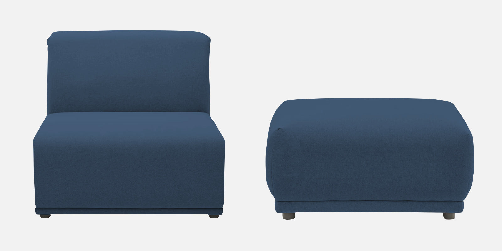 Adam Fabric LHS Sectional Sofa (3+Ottoman Lounger) In Light Blue Colour - Febonic Living