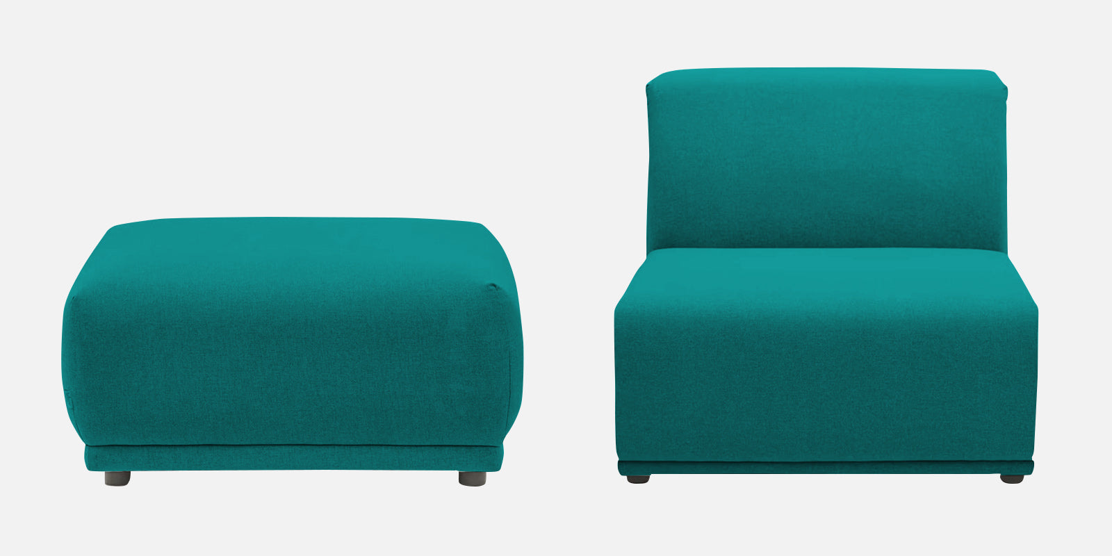 Adam Fabric RHS Sectional Sofa (3+Ottoman Lounger) In Sea green Colour - Febonic Living