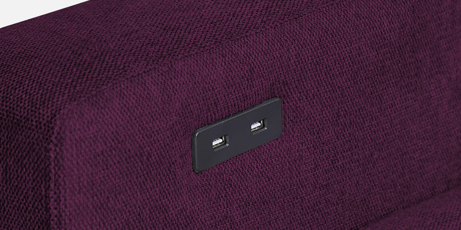 Roman Fabric 3 Seater Foldable Sofa Cum Bed In Greek Purple Colour With USB Portable Type - Febonic Living