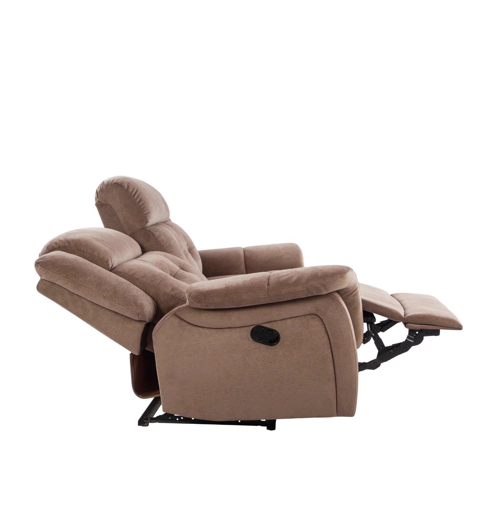 Joy Leatherette 2 Seater Manual Recliner In Beige Colour