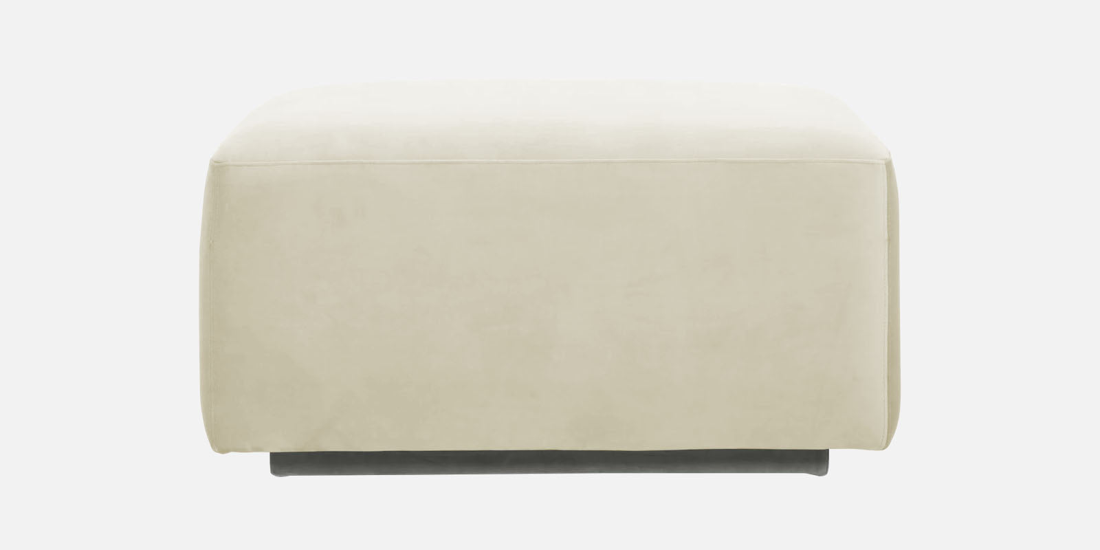 Bufa Velvet RHS Sectional Sofa In Warm White Colour With Ottoman - Febonic Living