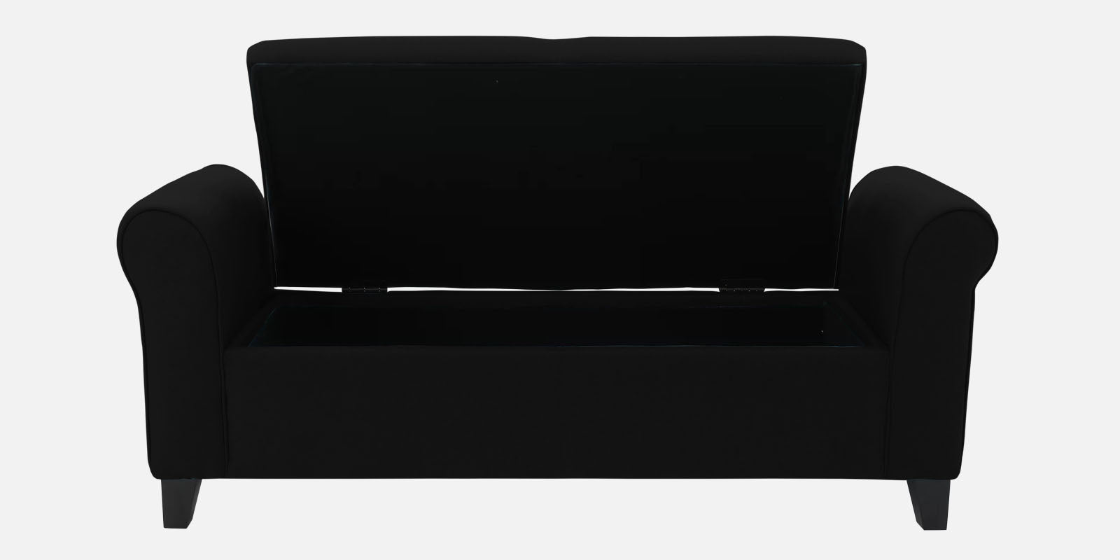 Molo Fabric 2 Seater Recamier In Zed Black Colour With Storage - Febonic Living