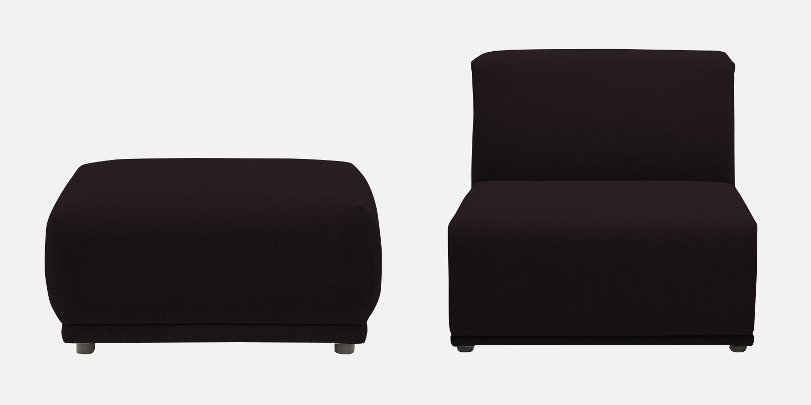 Adam Fabric RHS Sectional Sofa (3+Ottoman Lounger) In Cara Brown Colour - Febonic Living