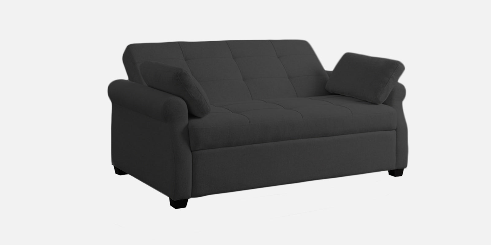 Fornia Fabric 3 Seater Pull Out Sofa Cum Bed In Charcoal Grey Colour - Febonic Living