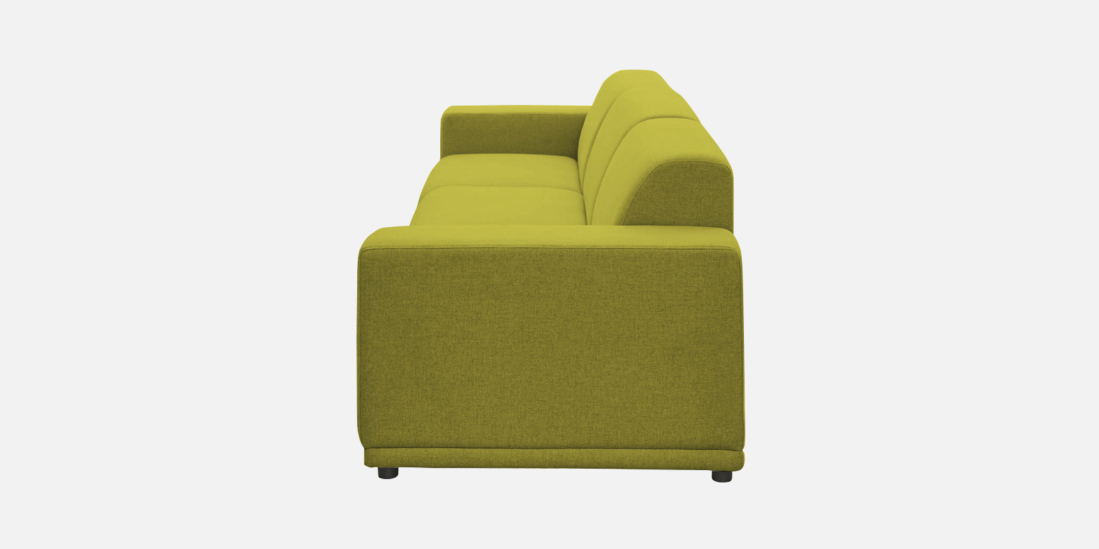 Adam Fabric LHS Sectional Sofa(3+Ottoman Lounger) In Parrot Green Colour - Febonic Living