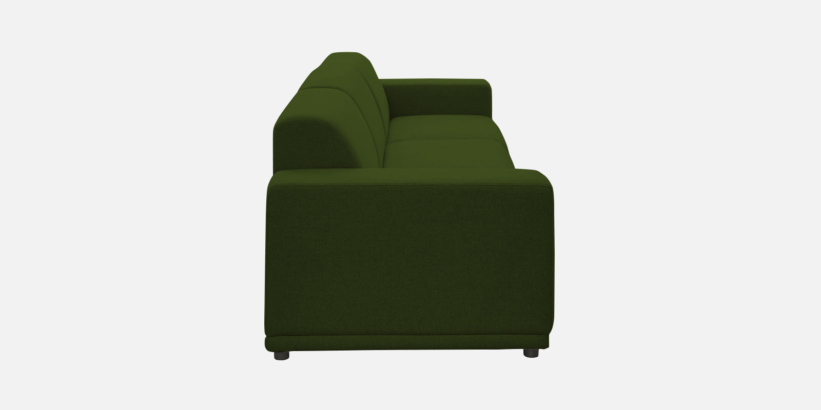 Adam Fabric RHS Sectional Sofa (3+Ottoman Lounger) In Olive Green Colour - Febonic Living