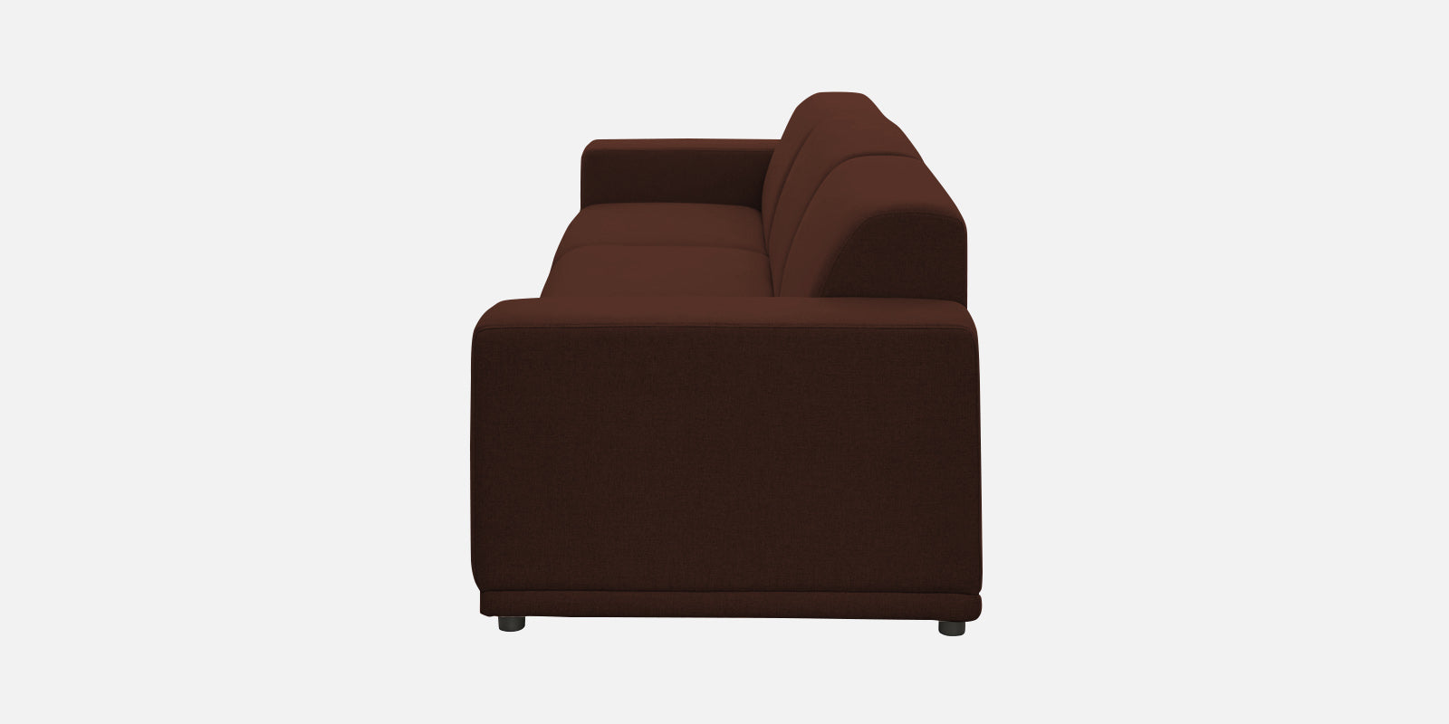 Adam Fabric LHS Sectional Sofa (3+Ottoman Lounger) In Coffee Brown Colour - Febonic Living