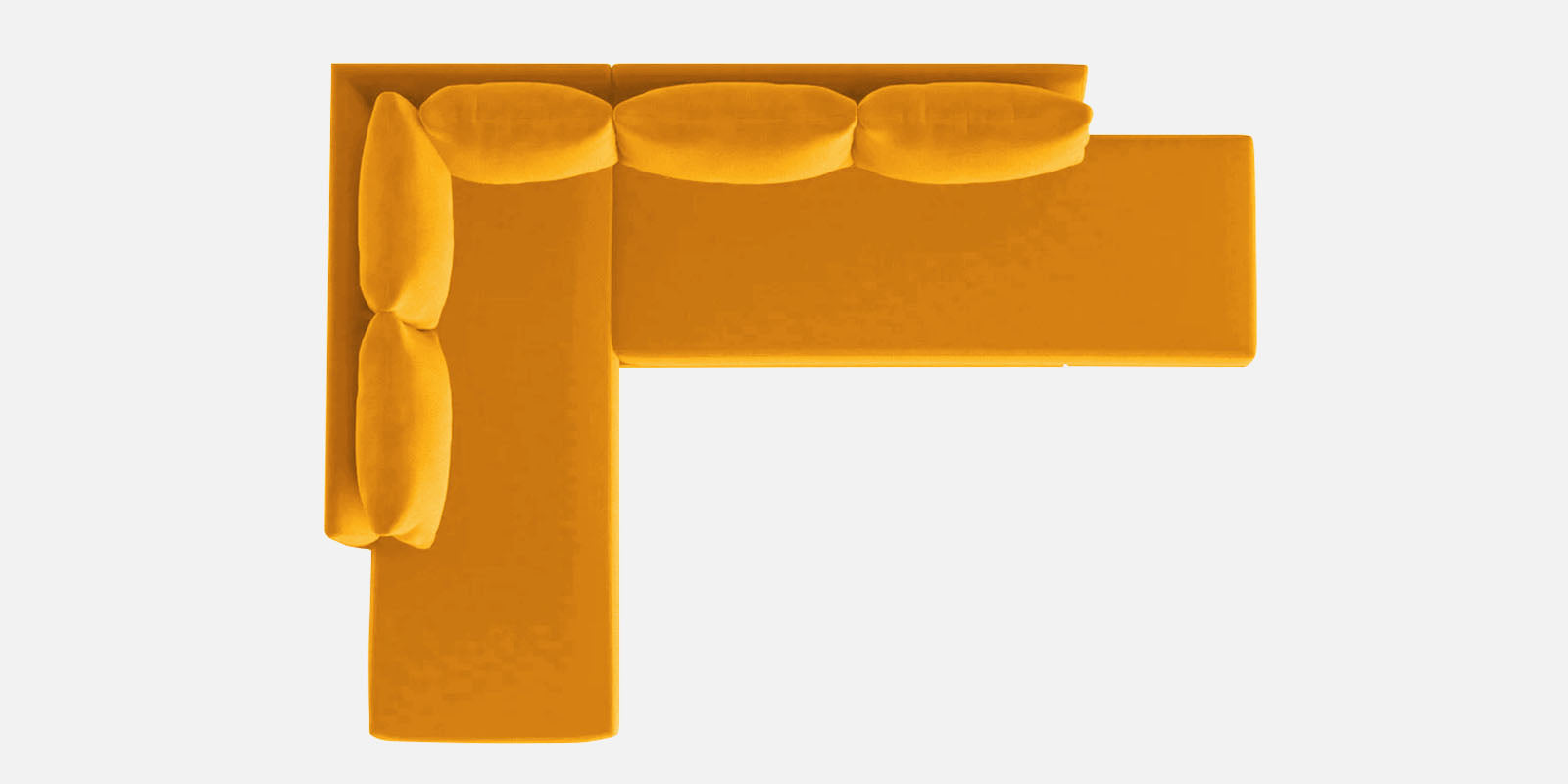 Ira Fabric RHS 6 Seater Convertible Sofa Cum Bed In Bold Yellow Colour - Febonic Living