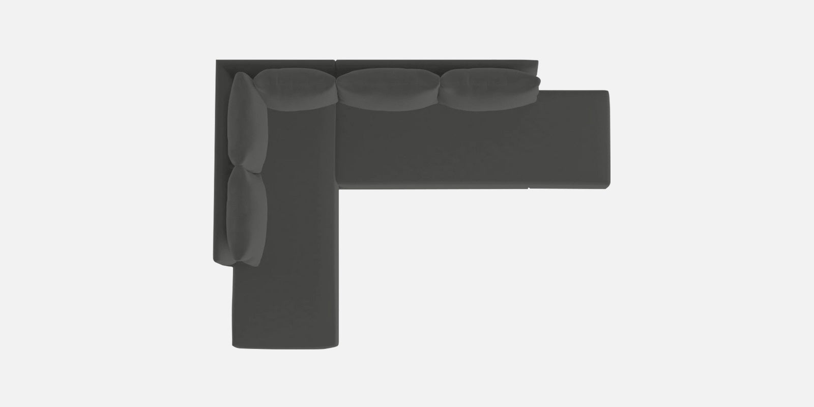 Ira Fabric RHS 6 Seater Convertible Sofa Cum Bed In Charcoal Grey Colour - Febonic Living