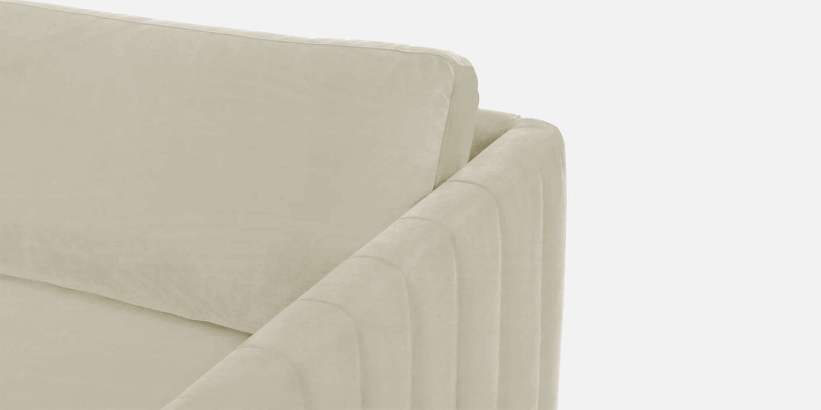 Haru Velvet 2 Seater Sofa in Warm White Colour