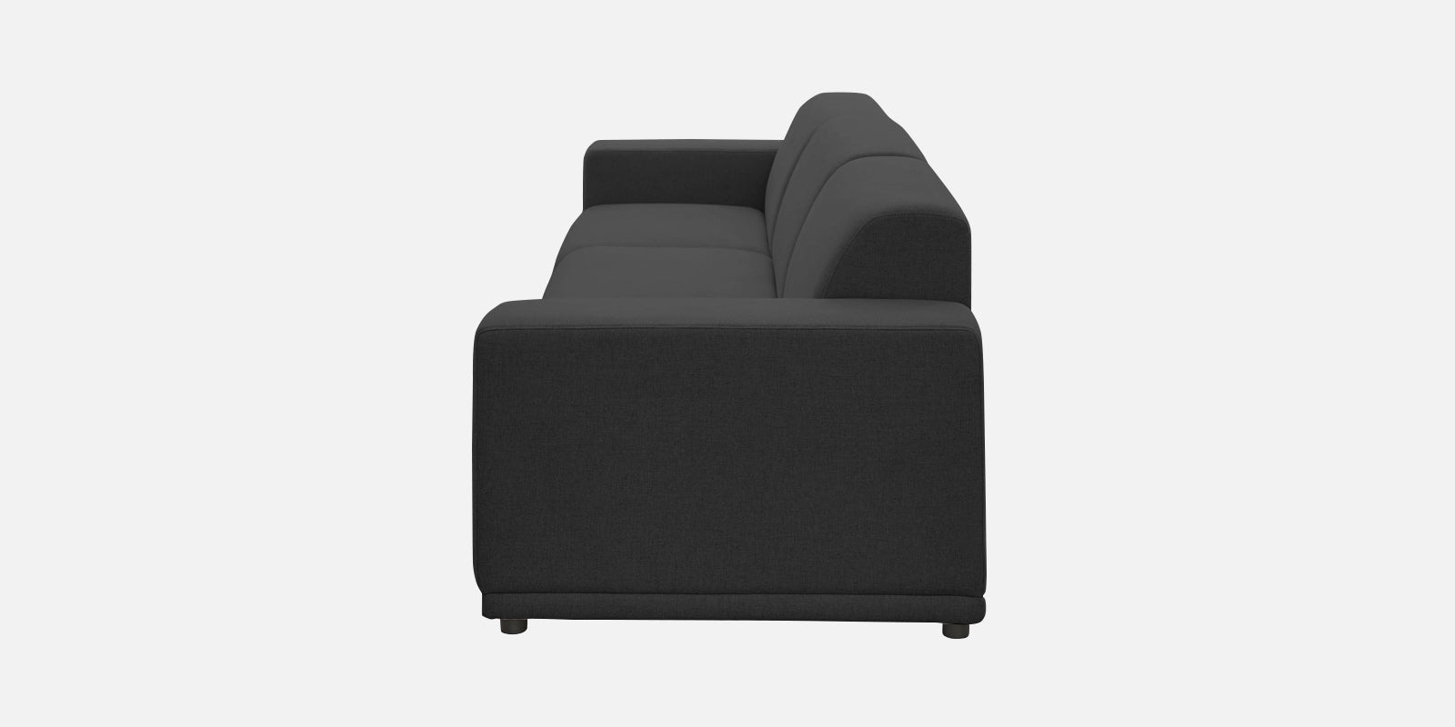 Adam Fabric LHS Sectional Sofa (3+Ottoman Lounger) In Charcoal Grey Colour - Febonic Living