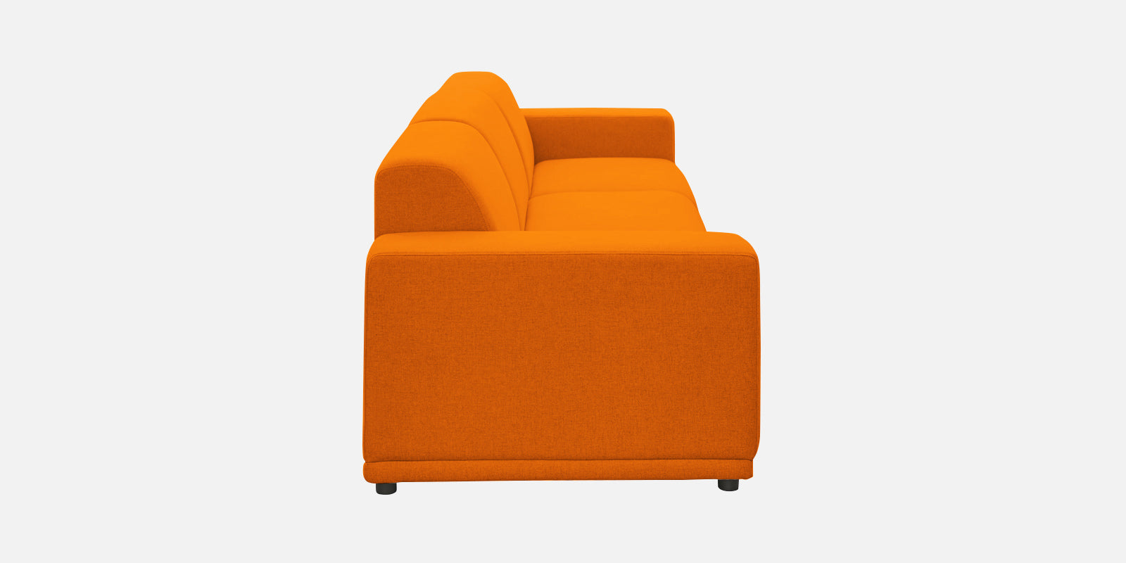 Adam Fabric RHS Sectional Sofa (3+Ottoman Lounger) In Vivid Orange Colour - Febonic Living