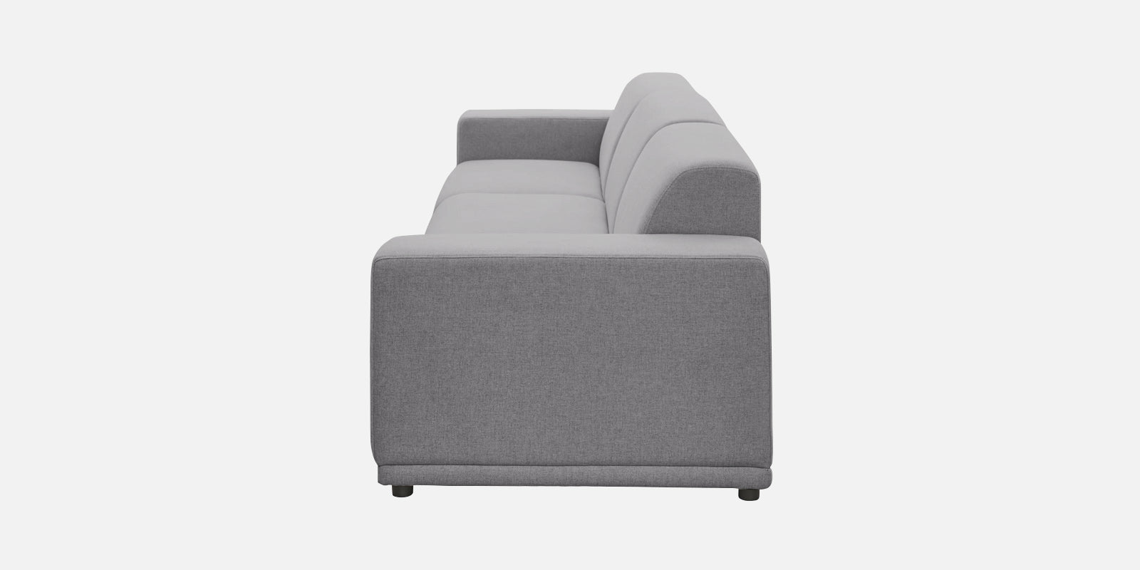 Adam Fabric LHS Sectional Sofa (3+Ottoman Lounger) In Lit Grey Colour - Febonic Living