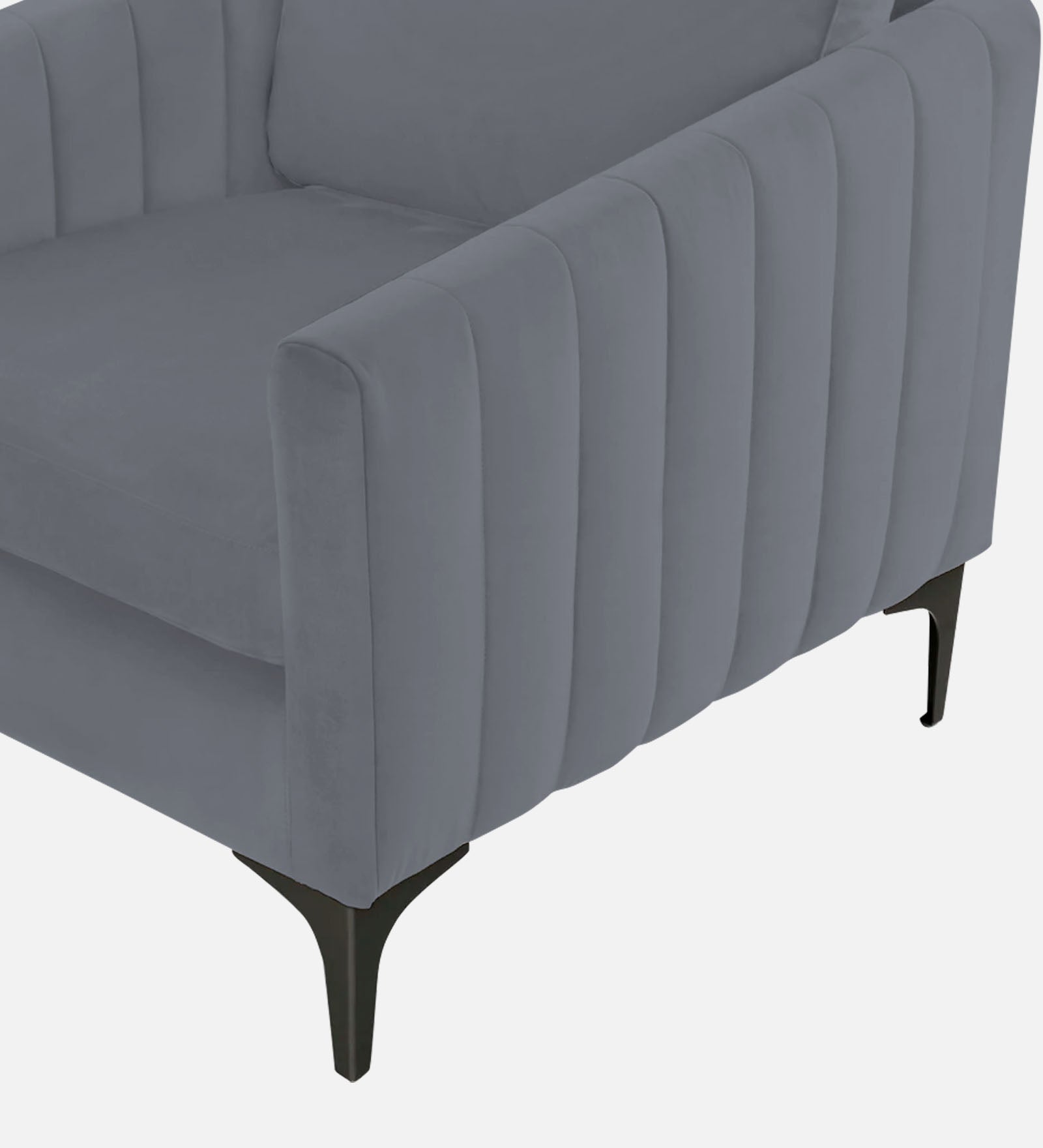 Haru Velvet 1 Seater Sofa In Pubble Grey Colour - Febonic Living