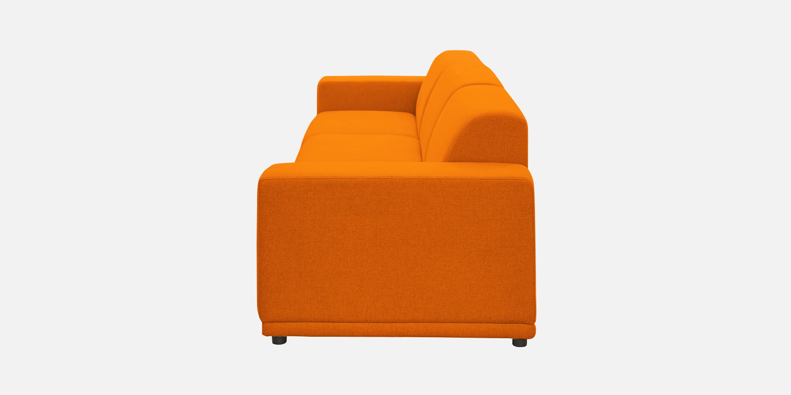 Adam Fabric LHS Sectional Sofa (3+Ottoman Lounger) In Vivid Orange Colour - Febonic Living