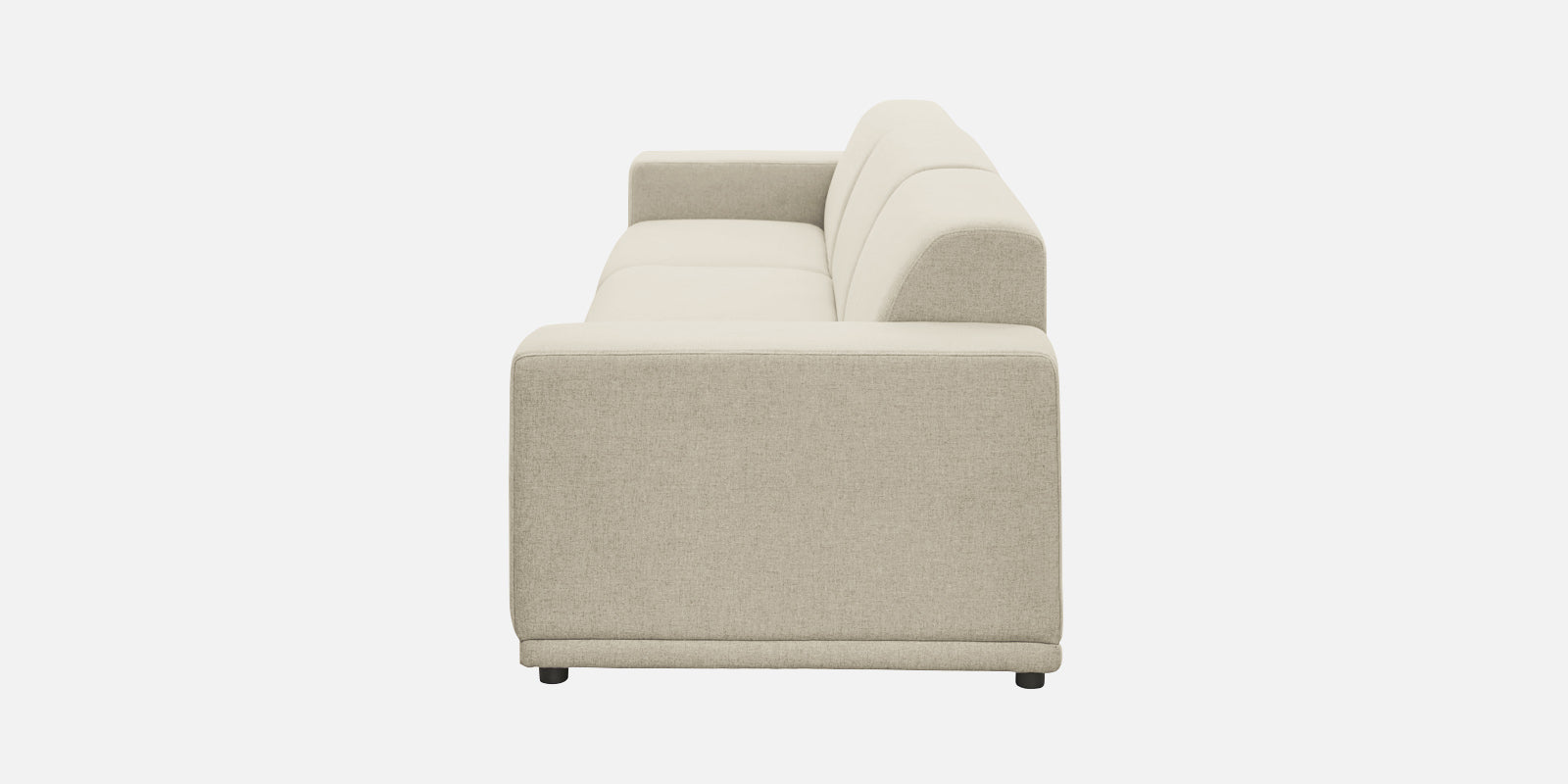 Adam Fabric LHS Sectional Sofa (3+Ottoman Lounger) In Ivory Cream Colour - Febonic Living