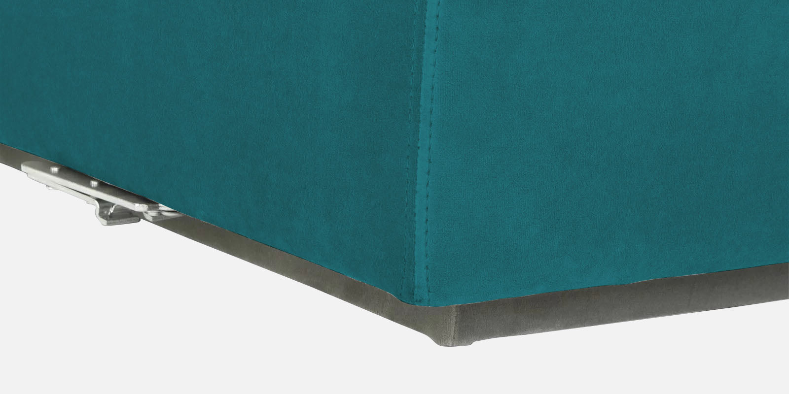 Bufa Velvet LHS Sectional Sofa In Arabian green Colour With Ottoman - Febonic Living