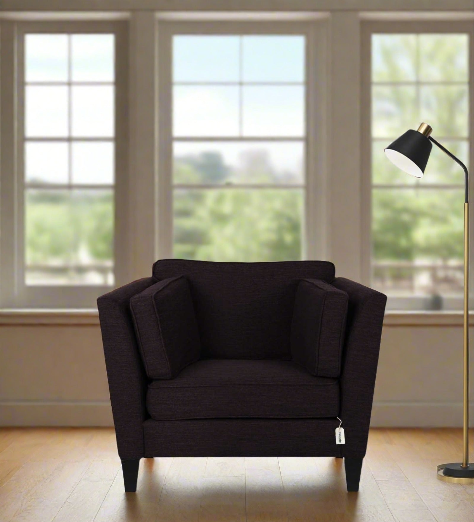 Nigar Fabric 1 Seater Sofa In  Cara Brown Colour - Febonic Living