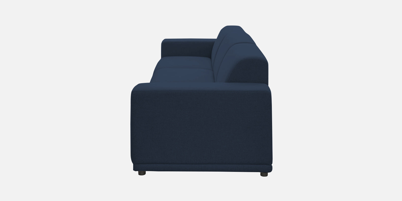 Adam Fabric LHS Sectional Sofa (3+Ottoman Lounger) In Denim Blue Colour - Febonic Living
