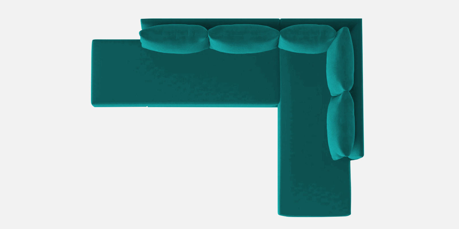 Ira Fabric LHS 6 Seater Convertible Sofa Cum Bed In Sea Green Colour - Febonic Living