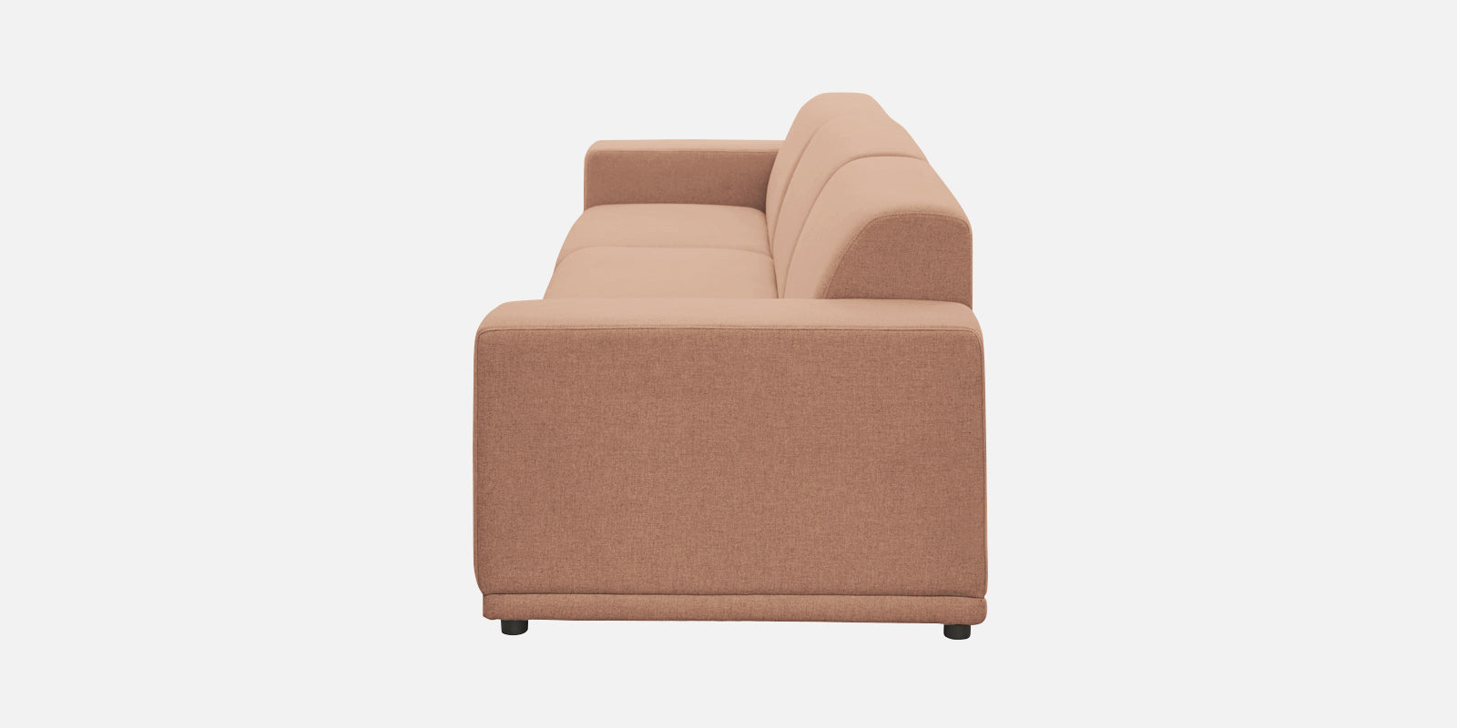 Adam Fabric LHS Sectional Sofa (3+Ottoman Lounger) In Cosmic Beige Colour - Febonic Living