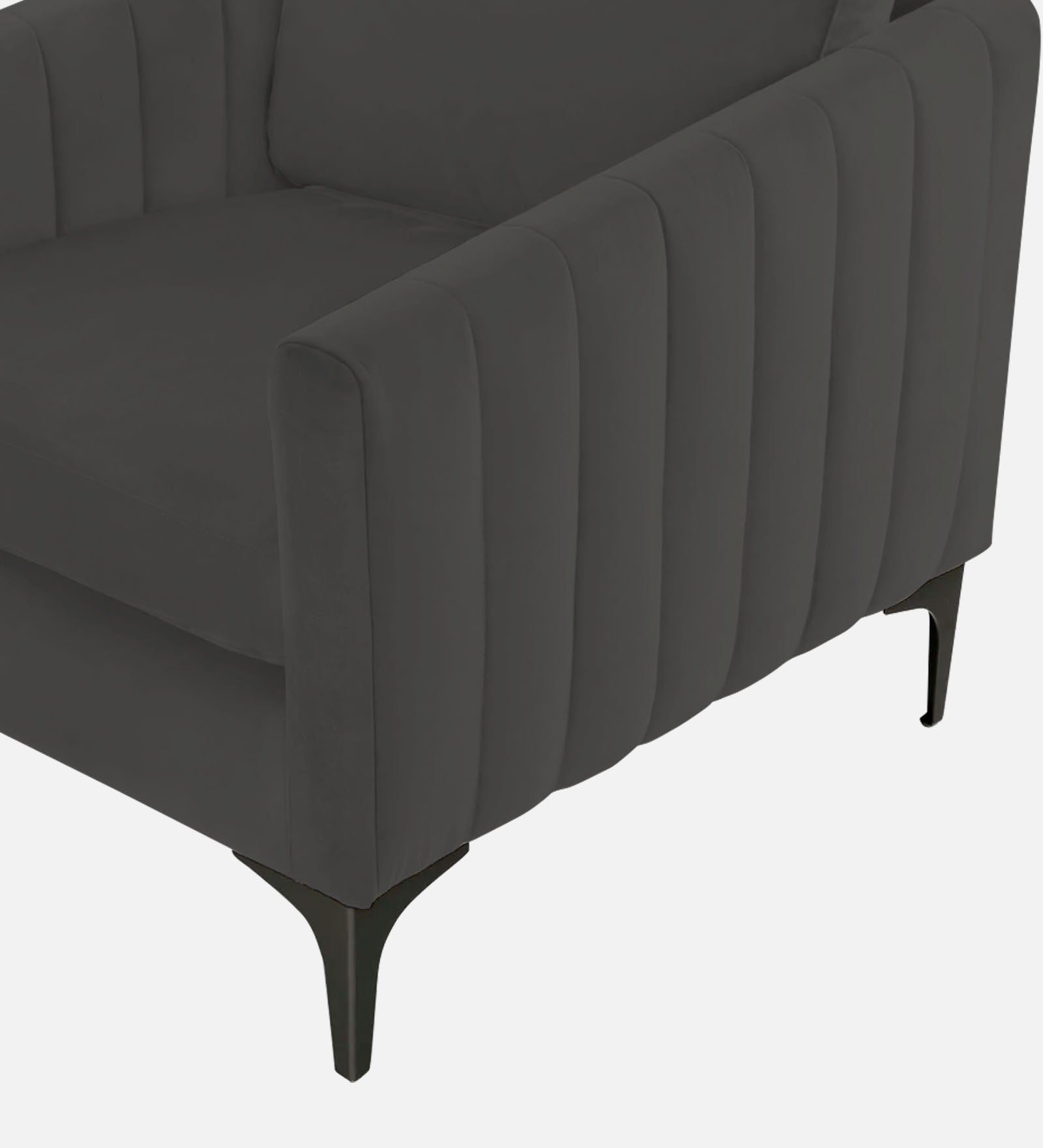 Haru Velvet 1 Seater Sofa In Hory Grey Colour - Febonic Living