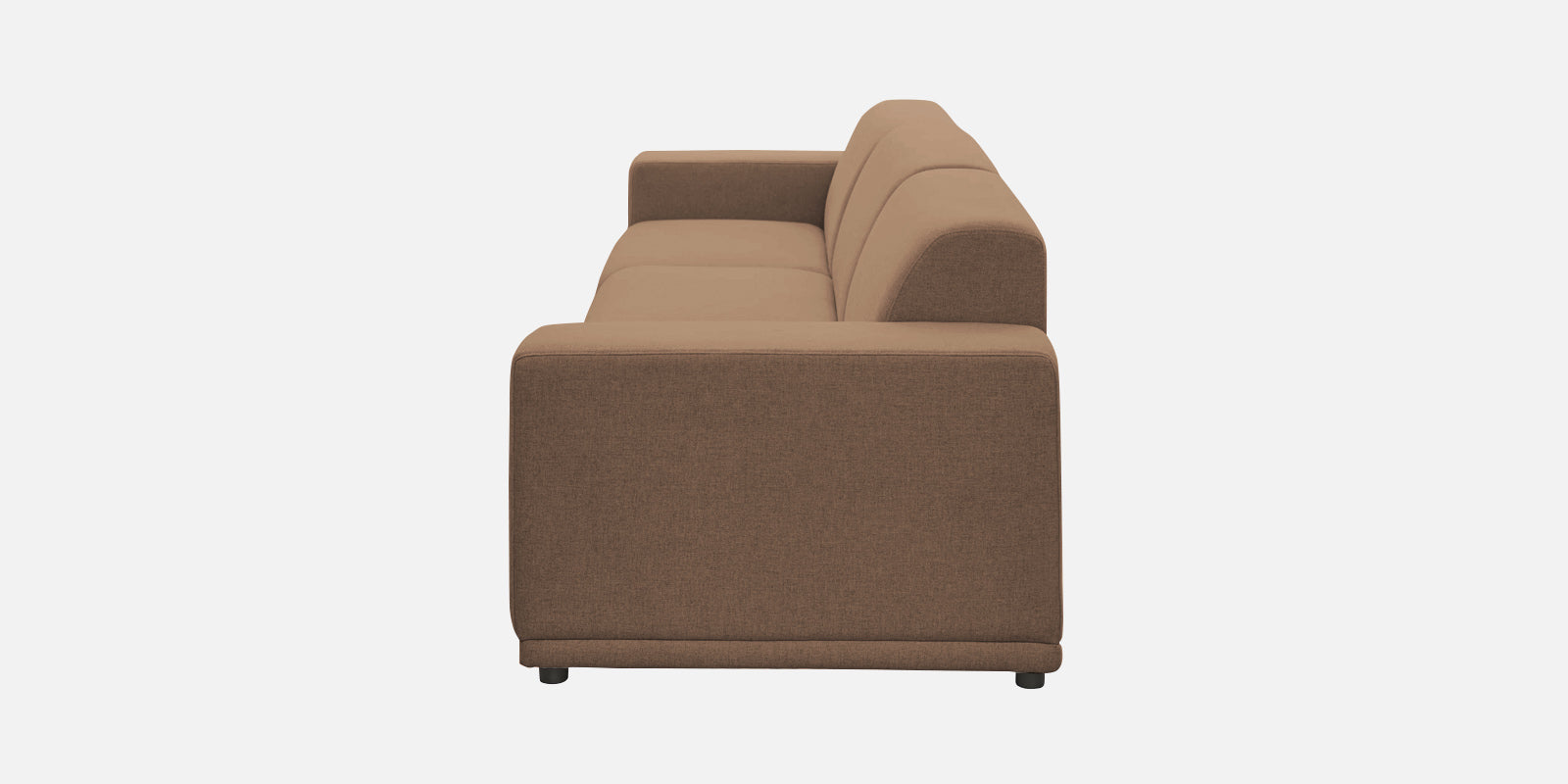 Adam Fabric LHS Sectional Sofa (3+Ottoman Lounger) In Cookie Beige Colour - Febonic Living