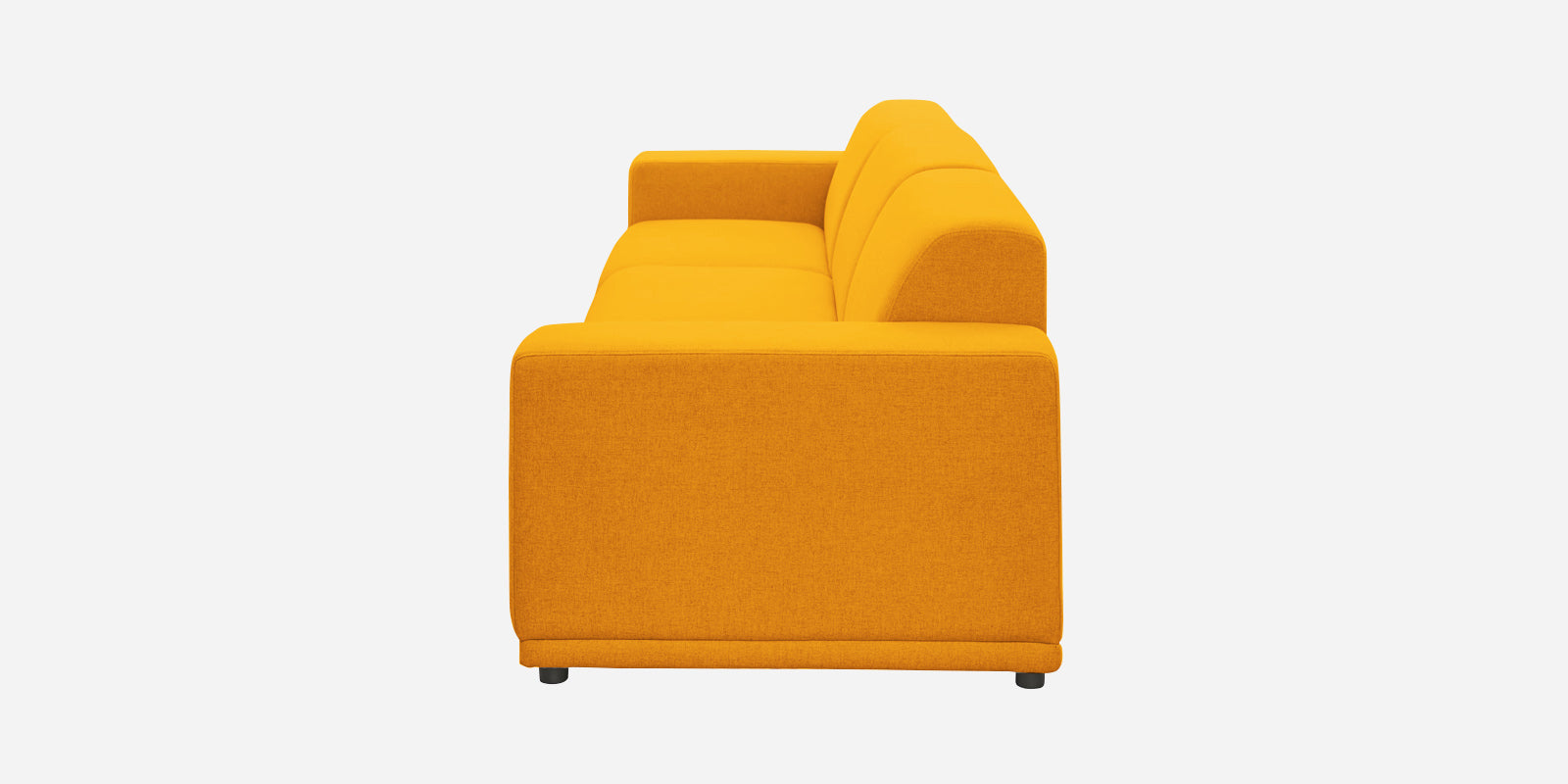 Adam Fabric LHS Sectional Sofa (3+Ottoman Lounger) In Bold Yellow Colour - Febonic Living